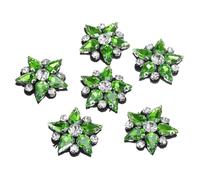 QUARKZMAN Patchs Étoiles en Perles Faites à la Main, 6 Pièces D'Appliques en Cristal de Verre avec Strass en Forme D'Étoile pour la Couture DIY, Accessoires de Couture, Vert Clair