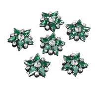 QUARKZMAN Patchs Étoiles en Perles Faites à la Main, 6 Pièces D'Appliques en Strass en Cristal de Verre en Forme D'Étoile pour la Couture DIY, Accessoires de Couture, Couleur Vert Émeraude