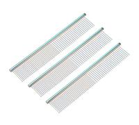 QUARKZMAN Peigne Pour Chien Et Chat, Peignes Pour Animaux Dents En Acier Inoxydable Avec Arrondies Pour Noeuds Tapis, 7.5IN (Colorful Plated, 3 Pack), Aux Animaux Avec Poils Longs