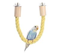 QUARKZMAN Perche À Corde pour Oiseaux, Balançoire À Corde, Accessoire De Perche Verticale, Pôle d'escalade, Balançoire, Surface De Grattage pour Pattes 15 Pouces, (Jaune) pour Parrot /