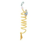 QUARKZMAN Perche À Oiseaux en Corde Balançoire, Accessoire De Perche Spirale en Corde Poteau Griffoir Balançoire Escalade 59 Pouces, (Jaune) pour Parrot/Parakeet/Budgies/Cockatiel /