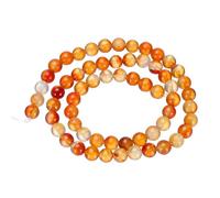 QUARKZMAN Perles d'Agate Rouge Solide de 6mm, Perles de Pierres Précieuses Naturelles, Perles Rondes Lisses pour la Fabrication de Bijoux DIY (1 Brin - 62 Pièces)
