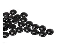 QUARKZMAN Perles de Verre, 36 Pièces Galet de Verre Plat Noir 0,44 LB (0,67-0,87") Galets de Verre Marbres pour Remplissage de Vase Décoration d'Aquarium Artisanat DIY