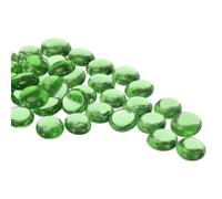 QUARKZMAN Perles de Verre, 36 Pièces, Gemmes Plates en Verre Transparent Vert Foncé 0,44 LB (0,67-0,87") Marbres en Verre Galets pour Remplissage de Vase Artisanat DIY