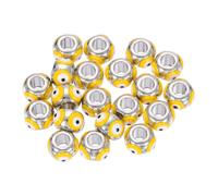 QUARKZMAN Perles Œil du Mal 20 Pièces 10x7mm en Émail Jaune