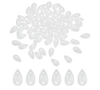 QUARKZMAN Perles Larme en Verre Cristal 200 Pièces 8x14mm Jade Blanc