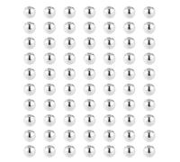 QUARKZMAN Perles Rondelles en Laiton Plaqué Or Blanc, OD 6 mm, ID 1,5 mm, Lisses, pour la Création de Bijoux Diy, Lot de 100 Pièces