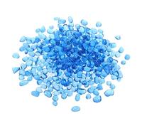 QUARKZMAN Perles Rondes en Verre au Feu, Billes de Verre, Galets de Verre, Perles de Remplissage de Vase, Pierres Précieuses pour Aquarium 6-9 mm 300 g/0,67 Lbs Bleu Ciel