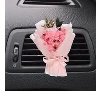 QUARKZMAN Petit Bouquet Rose Parfumé Pour Voiture, Mini Bouquet Décoratif Avec Diffuseur D'aromate Pour Femmes, Décoration Parfumée Automobile, Style 4