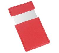 QUARKZMAN Petit Miroir de Poche pour Sac à Main, Miroir Compact en Acier Inoxydable avec Étui en Cuir, Miroir de Voyage Miroir à Main (Rouge, 2.44 X 3.74)