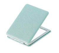 QUARKZMAN Petit Miroir De Poche pour Sac À Main, Miroir Rectangulaire Grossissant Pliable Argenté Compact Portable pour Femmes, Sac À Main, Voyage, Filles, Cadeau (Bleu, 3.35" x 2.44")