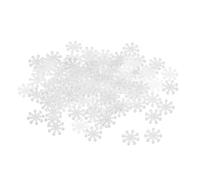 QUARKZMAN Petit Paillettes Noël Flocons Neige ABS Perles-Semblable Flocon | 100 pcs, Blanc Guirlande DIY Artisanat Projet Nouveau Année Hiver Fête Saint Valentin Fournitures