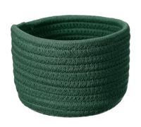 QUARKZMAN Petit Panier De Rangement Tissé En Corde De Coton Vert, Panier De Rangement Pour Étagère Ou Placard, Panier Tissé Cadeau, Boîte Mignonne Pour Nursery, Rond, 5.6x3.6"