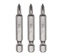 QUARKZMAN PH0 Phillips Screwdriver Bit 1/4" Hex Shank 50mm Length S2 Steel Magnetic Cross Head Screw Driver Bit for Electric Repair 3 Pcs