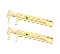 QUARKZMAN Pied À Coulisse De Poche 60mm En Laiton Jauge Coulissante Mini Pied À Coulisse Double Échelle Métrique Outil De Mesure De Précision Règle De Mesure Or 2 Pcs
