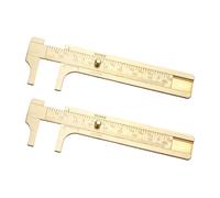 QUARKZMAN Pied À Coulisse De Poche 80mm En Laiton Jauge Coulissante Mini Pied À Coulisse Double Échelle Métrique Outil De Mesure De Précision Règle De Mesure Or 2 Pcs