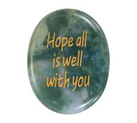 QUARKZMAN Pierre Anti-Stress, Agate Cristal Colorée Naturelle Pierre Ovale Taille Main Gemme De Poche Accessoire De Méditation Pour Soulager L'Anxiété