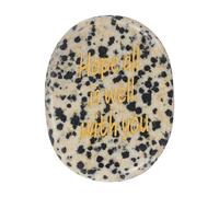 QUARKZMAN Pierre De Relaxation, Tacheté Naturel Pierre Ovale Cristal Taillée À La Main Accessoire De Méditation Gemme De Poche Anti-Stress Pour Soulager L'Anxiété