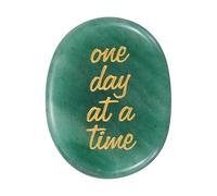 QUARKZMAN Pierre De Stress, Aventurine Naturelle Cristal Ovale Pierre À Pouce Sculptée À La Main Gemme De Poche Accessoire De Méditation Pour Soulager L'Anxiété