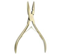 QUARKZMAN Pince À Extensions De Cheveux 5" En Acier Inoxydable Outil Multifonction Pour Micro-Links Micro-Ring Et Feather Extensions, Finition Dorée