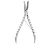 QUARKZMAN Pince À Extensions De Cheveux 7" En Acier Inoxydable Outil Plat Multifonction Pour Micro Links Micro Ring Feather Extensions, Ton Argenté