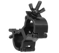 QUARKZMAN Pince de Poutre Légère, Collier de Serrage en Alliage d'Aluminium pour Tuyau de Projecteur de Scène de 18-21mm Diamètre, Charge Maximale de 6,8 kg, Double Boucle, Noir, 1 Pièce