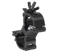 QUARKZMAN Pince de Poutre Légère, Collier de Serrage en Alliage d'Aluminium pour Tuyau de Projecteur de Scène de 24-26mm OD, Charge Maximale de 4,54 kg, Double Boucle, Noir, 1 Pièce