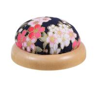 QUARKZMAN Pique-Épingles Avec Base En Bois, Style Japonais, Rond, Support D'Aiguilles Pour Couture, Courtepointe, Travaux D'Aiguille, Loisirs Créatifs Diy, Noir
