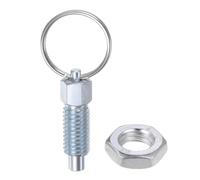 QUARKZMAN Piston à Ressort Anneau Traction M10 * 1,5 Taille Filetage 0,79"Longueur Diamètre de Broche 6 mm Tête Plate Acier Carbone Index Rétractable Non Verrouillable Équipement Industriel