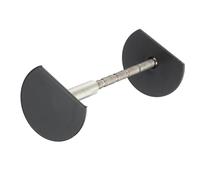 QUARKZMAN Plaque de couverture de trou de porte 40mm demi-ronde inox | couvercle de fixation de bouton de verrou, pour portes de 40mm à 127mm d'épaisseur, remplissage de trou, Noir
