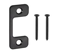 QUARKZMAN Plaque De Gâche Réglable, 2-1/4" x 1" Plaque De Gâche En Acier Inoxydable Pour Porte Extérieure, Plaque De Gâche À Loquet Réglable Avec Vis, Noir