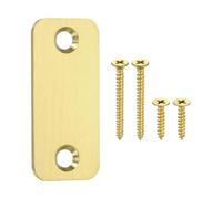 QUARKZMAN Plaque De Remplissage De Trou De Bord De Porte, 2.22" x 1" Plaque De Gâche En Acier Inoxydable À Coins Ronds Couverture De Trou De Porte Avec Vis Pour Fixer Les Portes En Bois, Or