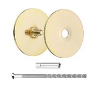 QUARKZMAN Plaque Recouvrement Trou Porte, Plaque Recouvrement Verrou Pour Trous 1" À 1-1/4" Plaque Remplissage Ronde Poignée 1.38" Vis 3.54" Or Pack 1