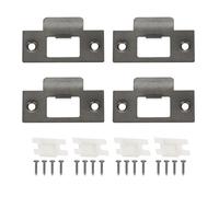 QUARKZMAN Plaques De Verrouillage De Porte En Acier Inoxydable Blocage En T Pour Serrures Plaque De Gâche Renfort De Sécurité Pour Porte Extérieure Gris Lot De 4