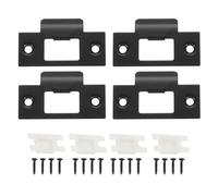 QUARKZMAN Plaques De Verrouillage De Porte En Acier Inoxydable T Came Bloc Serrures De Porte Plaque De Gâche Pour Porte D'Entrée Renforcer La Sécurité Noir Pack De 4