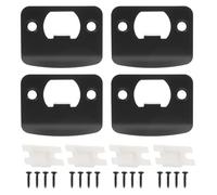 QUARKZMAN Plaques Gâche En Acier D Cam Bloc Pour Serrures Plaque Gâche Pour Porte Extérieure Renforcement Sécurité Noir Pack 4