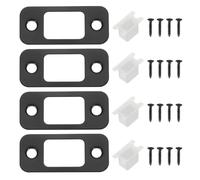 QUARKZMAN Plaques Gâche Morte Porte En Acier Gâches Rondes Serrures Porte Plaque Gâche Pour Porte Extérieure Renforcer Sécurité Noir Pack 4