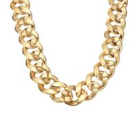 QUARKZMAN Plastic Chain Necklace, 35 Inch Hip Hop Rapper Chunky Chain Fake Thick Gold Chains Jewelry Party Costume Necklace Accessory Pour Men Women (Rose Gold)