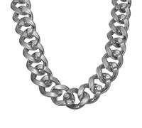 QUARKZMAN Plastic Chain Necklace, 35 Inch Hip Hop Rapper Chunky Chain Fake Thick Gold Chains Jewelry Party Costume Necklace Accessory Pour Men Women (Black)