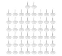 QUARKZMAN Plastique À-Clouer Meubles Patins 100pcs 13mm Dia Table Chaise Canapé Pied Sol Protecteurs pour DIY Meuble Table Chaise Sofa Canapé, Blanc