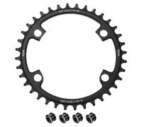 QUARKZMAN Plateau De Vélo 110BCD 36T 7/8/9/10/11 Vitesses 152mm Diamètre Rond Aluminium Narrow Wide Tooth avec Vis pour MTB Road Bike, Noir