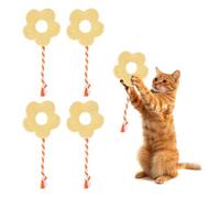QUARKZMAN Play Item, Game Accessory À Cataire Résistant Aux Morsures, Durable Et Ludique, Forme De Fleur Play Item, Game Accessory À Mâcher pour Chat Rempli De Cataire (Jaune Blanc, 4 Pcs),