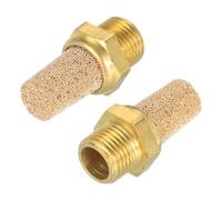 QUARKZMAN Pneumatique Muffle, 1/8" NPT Mâle Long Echappement calme Esolénoïde Valve Laiton calme Bruit Silence Air Cylindre Accessoires pour Valve, 2 Ensemble