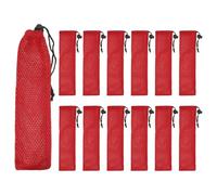 QUARKZMAN Pochette Sac À Pailles Étui De Transport, Étui À Couverts Portable Trousse À Baguettes Pour Maison Voyage Extérieur Stockage Fourchette Cuillère Baguettes, S & Rouge 12 Pcs