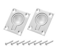 QUARKZMAN Poignée Encastrée Pour Porte, 2 Pièces 48 X 38 mm - Poignée De Porte Carrée En Acier Inoxydable 316 Avec Vis, Loquet De Porte occulte Pour Meubles De Yacht Marin