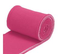 QUARKZMAN Poignets Élastiques à Bordures Côtelées 31,5" x 2,8'' Ruban Extensible en Tricot de Coton pour Manchette de Manche, Ceinture, Couture DIY, Rose Rouge 1 Paire