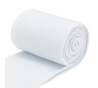 QUARKZMAN Poignets Élastiques à Bordures Côtelées 31,5" x 2,8'' Ruban Extensible en Tricot de Coton pour Manchette de Manche, Ceinture, Couture DIY, Blanc, 1 Paire