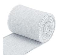 QUARKZMAN Poignets Élastiques avec Bordures Côtelées 31,5" x 2,8'' en Tissu de Coton, Bande Extensible pour Poignets, Manches et Ceinture pour Couture DIY, Gris Clair, 1 Paire
