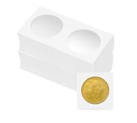 QUARKZMAN Porte-Monnaie 2" X 2", 100 Pcs Présentoir en Carton pour Pièces De 37mm/ 1.5" Accessoires De Collection pour Pièces De Collection, Blanc