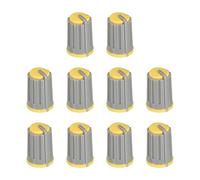 QUARKZMAN Potentiomètre Contrôle Bouton ABS Guitare Bouton pour Électrique Guitare Puissance Amplificateurs, Stéréos, Basses 6mm D Type Arbre 270 Degrés Gris Jaune 20pcs